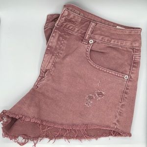 American Eagle. Pink jean shorts.